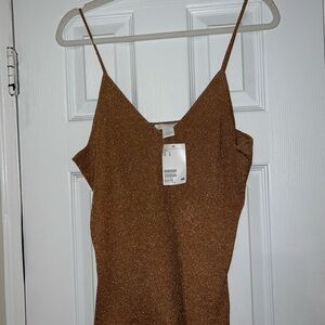 H&M Brown Fitted Camisole Top